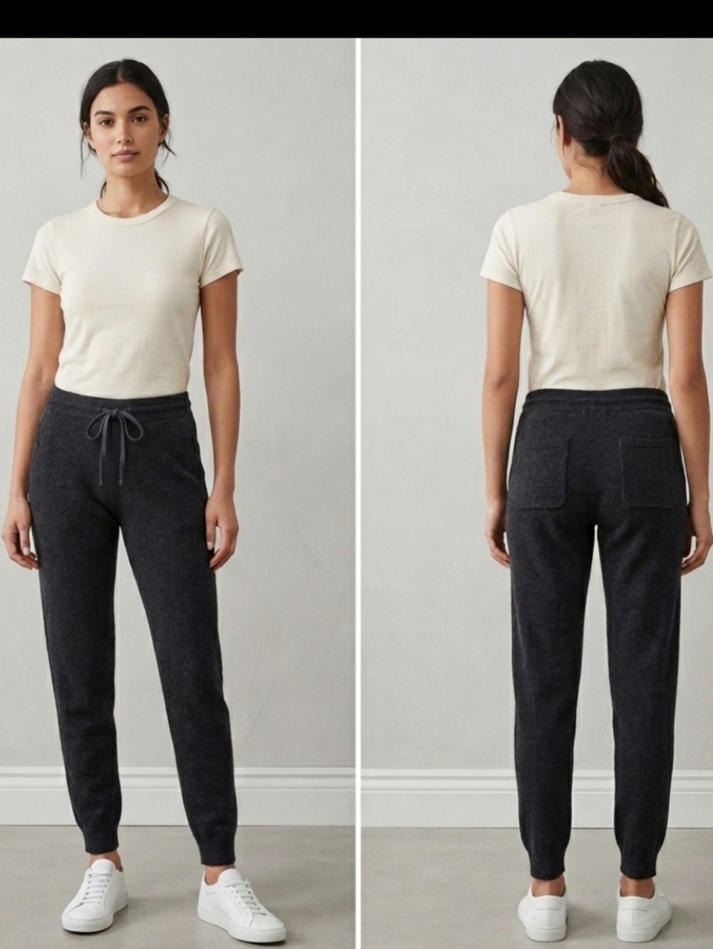 James Perse Merino Wool & Angora Knit Joggers Gray Size 1 Small Quiet Luxury
